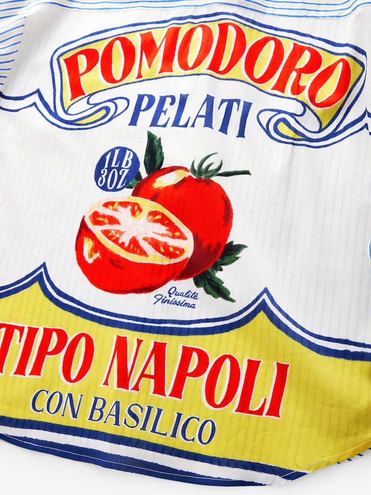Blue/White Stripe Tomato Graphic - Camisa ligera y holgada de algodón 100 % y manga larga - Imagen 8 de 8 Blue/White Stripe Tomato Graphic - Camisa ligera y holgada de algodón 100 % y manga larga - Imagen 8 de 8