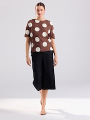 Brown/White Spot - T-shirt coupe droite texturé - Image 2 de 8