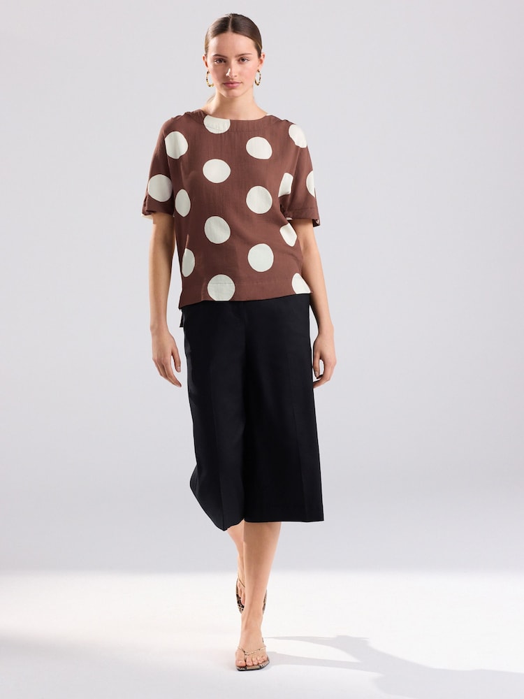 Brown/White Spot - T-shirt coupe droite texturé - Image 2 of 8