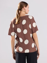Brown/White Spot - T-shirt coupe droite texturé - Image 4 de 8