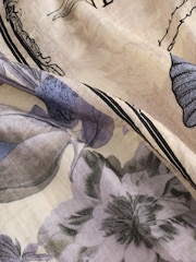 Blue/Cream Print Bubble Hem Boxy T-Shirt - Image 6 of 7