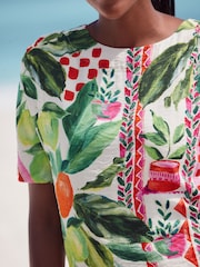 Abstract Fruit Print Textured Boxy T-Shirt - Image 4 of 7