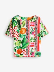 Abstract Fruit Print Textured Boxy T-Shirt - Image 5 of 7