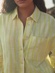 Neutral/Yellow Stripe Long Sleeve Shirt With Linen - Image 5 of 8