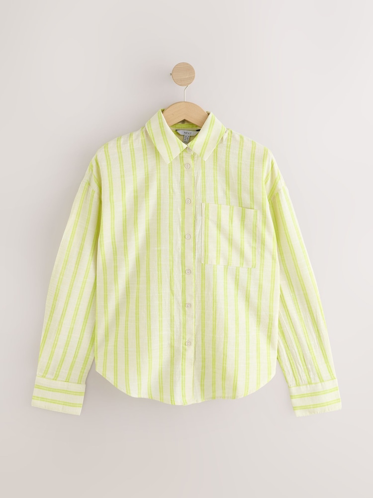 Neutral/Yellow Stripe Long Sleeve Shirt With Linen - Image 6 of 8