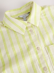 Neutral/Yellow Stripe Long Sleeve Shirt With Linen - Image 7 of 8