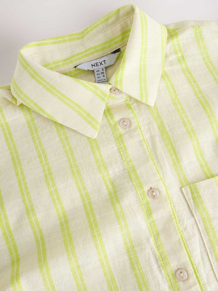Neutral/Yellow Stripe Long Sleeve Shirt With Linen - Image 7 of 8