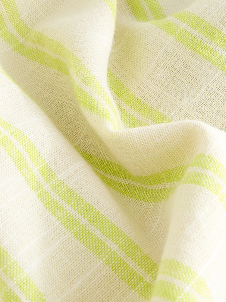 Neutral/Yellow Stripe Long Sleeve Shirt With Linen - Image 8 of 8