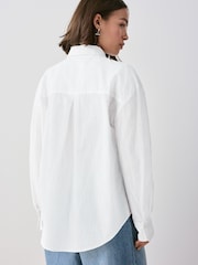 White Long Sleeve Shirt With Linen - Image 2 of 7