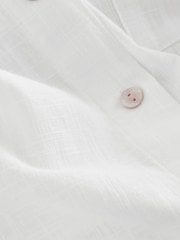 White Long Sleeve Shirt With Linen - Image 6 of 7