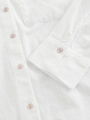 White Long Sleeve Shirt With Linen - Image 7 of 7