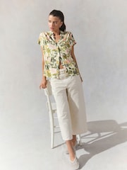 Animal/ Jungle Print Short Sleeve Shirt with Linen - Image 2 of 9