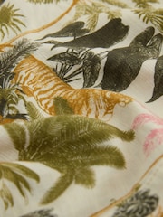Animal/ Jungle Print Short Sleeve Shirt with Linen - Image 9 of 9