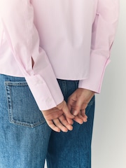 White/Pink Fitted Collared Long Sleeve Shirts 2 Pack - Image 6 of 10