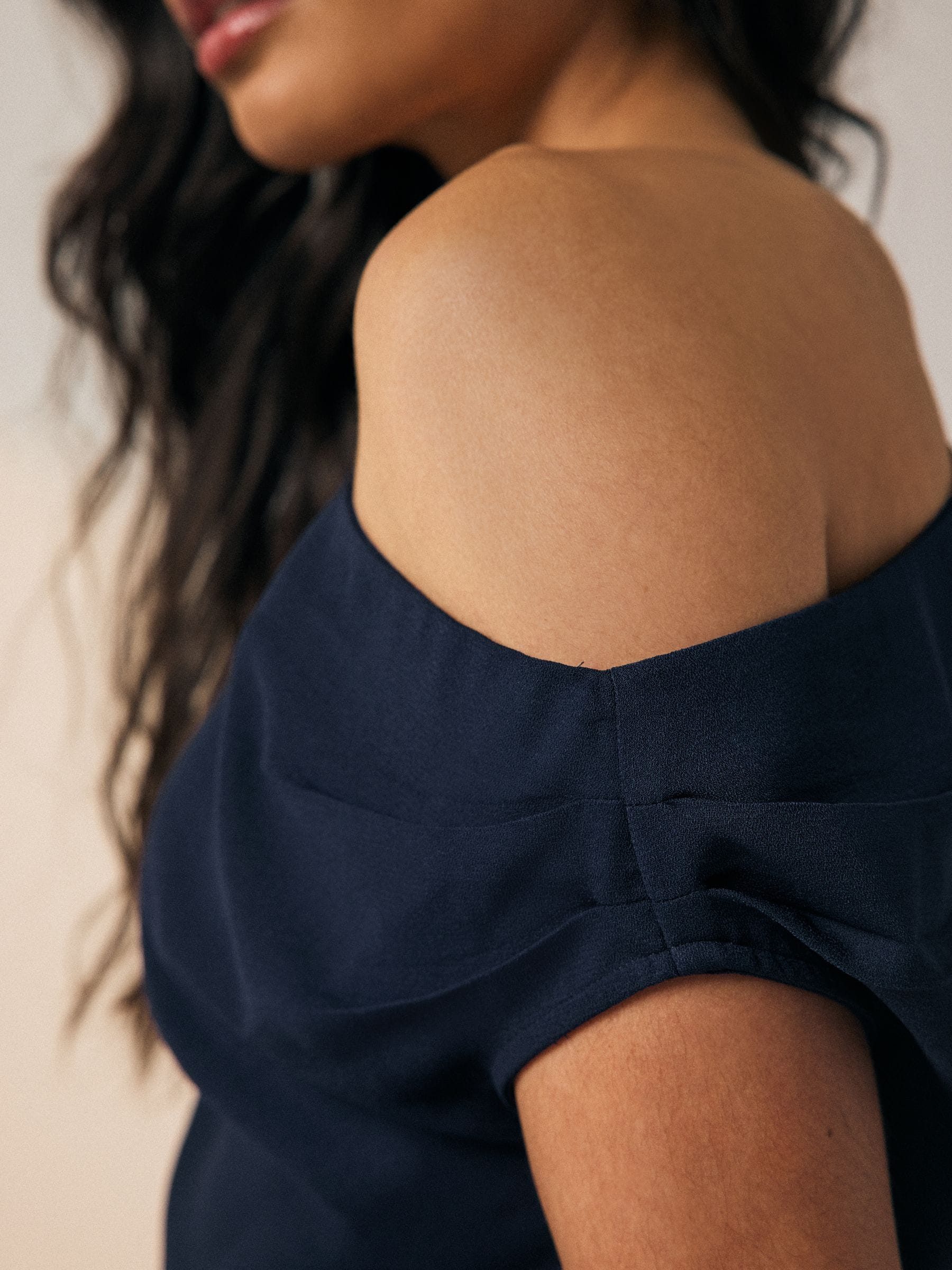 Buy Navy Asymmetric Drape Short Sleeve Top from Next USA