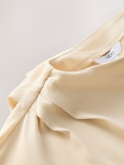 Cream Asymmetric Drape Short Sleeve Top - Image 8 of 8