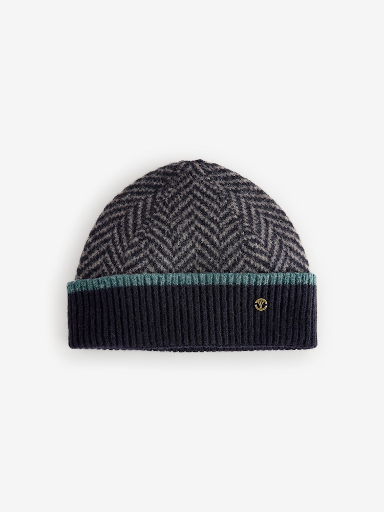 FatFace Blue Lambswool Beanie Hat - Image 1 of 1