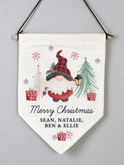 Personalised Christmas Gonk 100% Linen Hanging Pendant by PMC - Image 2 of 3