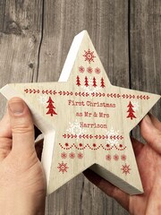 Christmas Fairisle Pattern Wooden Star Ornament by PMC - Image 2 of 3