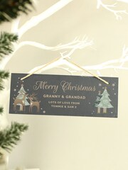Personalised Slate Hanging Christmas Decoration by PMC - Image 1 of 3