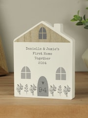 Personalised Grey Wooden House Ornament by PMC - Image 3 of 3