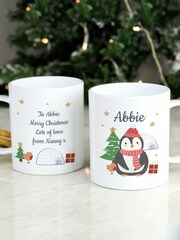 Personalised Christmas Penguin Plastic Mug by PMC - Image 2 of 3