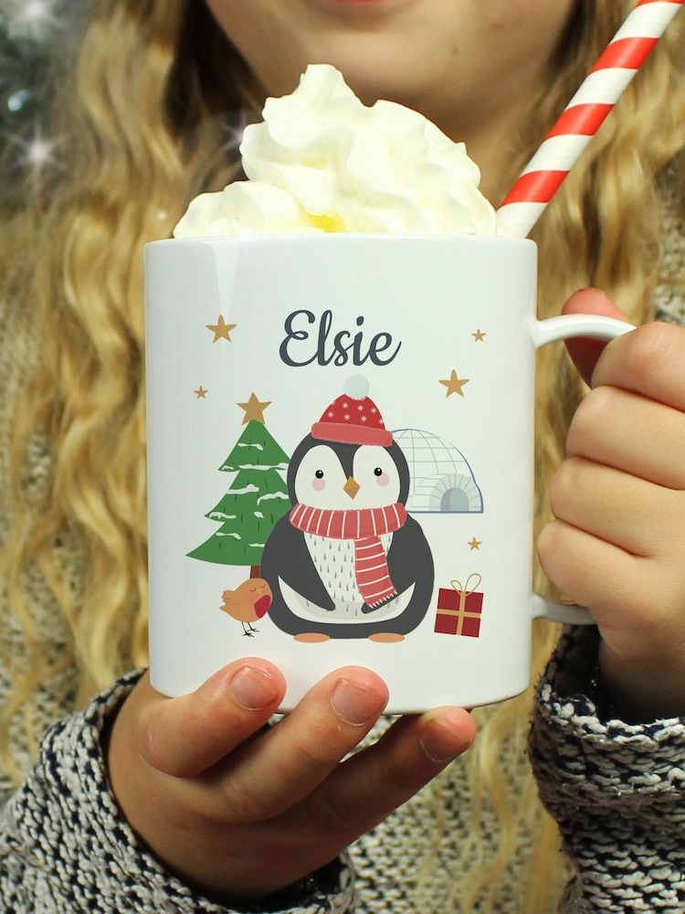 Personalised Christmas Penguin Plastic Mug by PMC - Image 3 of 3