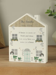 Personalised Love Makes A Home Wooden House Ornament by PMC - Image 2 of 3