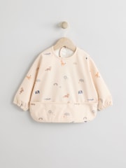 Neutral Mini Jungle Baby Weaning And Feeding Sleeved Bib - Image 1 of 6