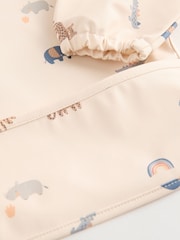 Neutral Mini Jungle Baby Weaning And Feeding Sleeved Bib - Image 4 of 6