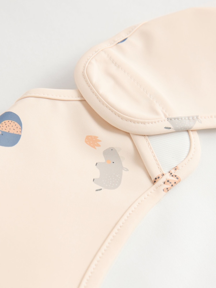 Neutral Mini Jungle Baby Weaning And Feeding Sleeved Bib - Image 5 of 6