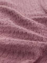 Pink Textured Short Sleeve V-Neck T-Shirt - Image 4 of 5