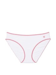 Victoria's Secret White Lace Waist Heart Trim Bikini Knickers - Image 3 of 3