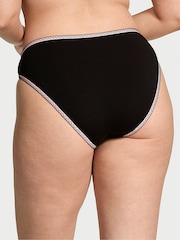 Victoria's Secret Black Lace Waist Heart Trim Bikini Knickers - Image 2 of 3