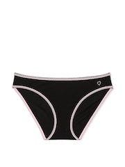 Victoria's Secret Black Lace Waist Heart Trim Bikini Knickers - Image 3 of 3