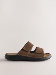 Brown Leather 2 Strap Sandals - Image 3 of 6