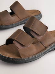 Brown Leather 2 Strap Sandals - Image 4 of 6