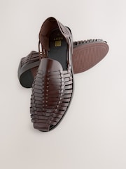 Brown Leather Woven Shoes - Image 6 of 6
