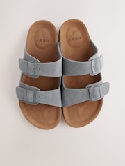 Cinza - Leather Two Buckle Sandals - Imagem 5 de 7