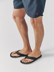 Black Textured Flip Flops - Image 1 of 7