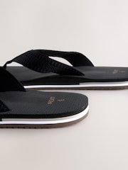 Black Textured Flip Flops - Image 6 of 7