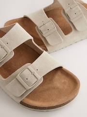 Chalk White Leather Two Buckle Sandals - Image 3 of 6