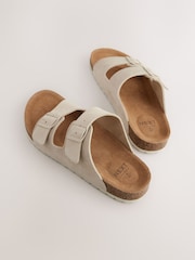 Chalk White Leather Two Buckle Sandals - Image 6 of 6