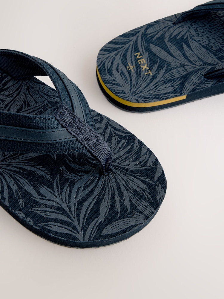 Navy Fray Flip Flops - Image 3 of 5
