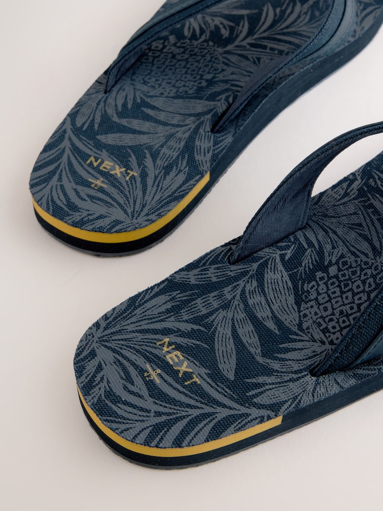 Navy Fray Flip Flops - Image 4 of 5