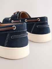 Navy Suede Cupsole Boat Shoes - Image 5 of 6