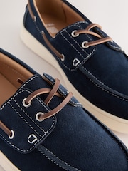 Navy Suede Cupsole Boat Shoes - Image 6 of 6