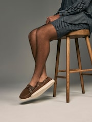 Tan Brown Suede Cupsole Boat Shoes - Image 1 of 6