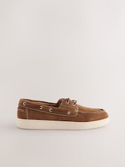 Tan Brown Suede Cupsole Boat Shoes - Image 3 of 6