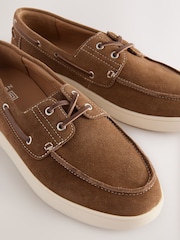 Tan Brown Suede Cupsole Boat Shoes - Image 4 of 6